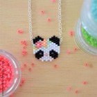 lpl - Collier "Zanimo" Le Panda - Fluo Rouge-orange